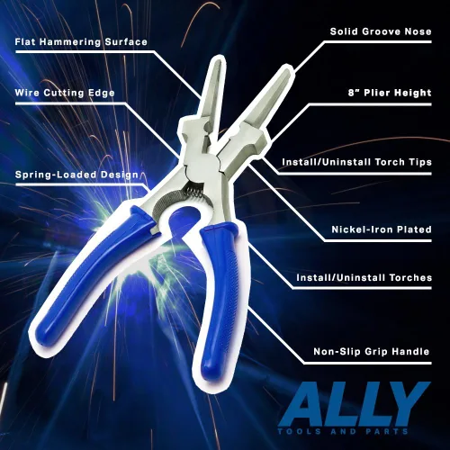 Miniatura 3 de ALLY Tools - Alicates de soldadura MIG multifuncionales profesionales de 8 pulgadas antioxidantes, fiables y duraderos