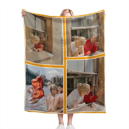 Miniatura 15 de Manta personalizada con texto fotográfico, manta de imagen personalizada para bebé, madre, padre, adultos, amigos, amantes, regalo personalizado