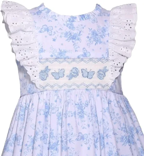 Miniatura 2 de Bonnie Jean Vestido de panel fruncido bordado 3M-6X para niñas