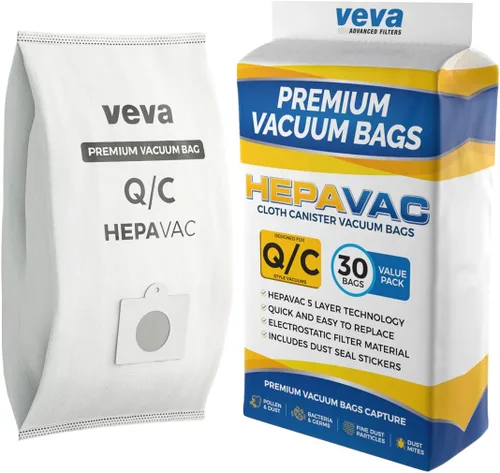 Paquete de 30 bolsas de vacío HEPA tipo Q/C 53292 para aspiradoras Kenmore 5055, 50558, 53291, 53292, Series 600, 400, 200