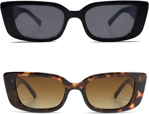 Miniatura 44 de Allarallvr Lentes de sol rectangulares para mujer, estilo retro de los años 90, Y2K, clásicos, vintage, cuadrados, AR82037