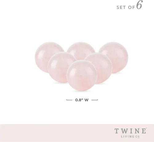 Miniatura 3 de Twine Gemas de vino de cuarzo rosa, enfriadores de bebidas rosas, esferas de piedra de cuarzo rosa pulido real, piedras de whisky, rosa, juego de 6