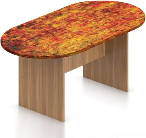 Miniatura 10 de Mantel ovalado ajustable, de poliéster elástico naranja quemado, mantel ajustado con estampado de pétalos de flores de encaje victoriano, se adapta