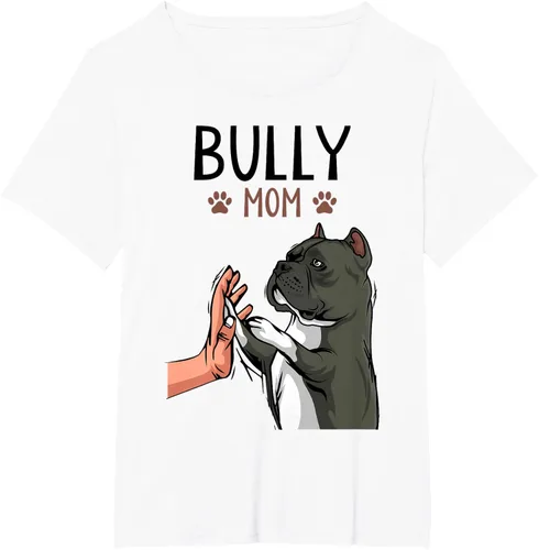 Miniatura 81 de American Bully Mom Cute Dog Mama Camiseta divertida para mujer, Blanco, S