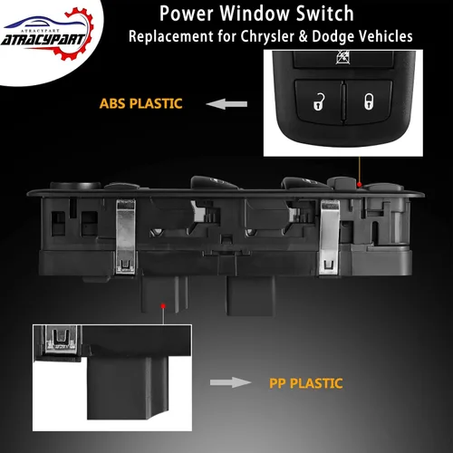 Miniatura 7 de Interruptor maestro de ventana eléctrica 3 pines + 9 pines requiere verificación Reemplazo para Dodge Ram 2012 – 2017, Grand Caravan, Chrysler