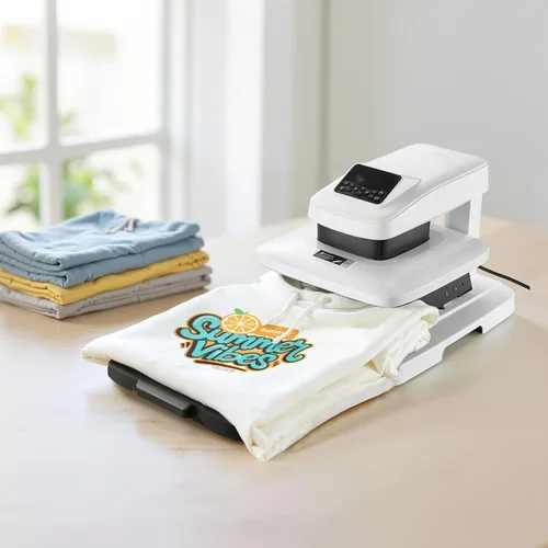 Miniatura 8 de VEVOR Máquina automática de prensa de calor, 15 x 15 pulgadas, máquina de prensa de camisetas con liberación automática y presión ajustable, Blanco