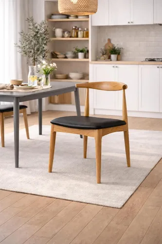 Miniatura 2 de 2xhome sillón de brazos estilo Eames, Madera Noble Natural