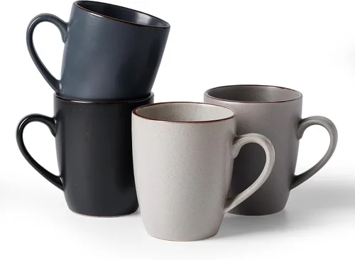 Miniatura 14 de famiware Venus - Tazas de café para 4, juego de tazas de 12 onzas, taza para beber con asa para café, té, cacao, leche, carbón