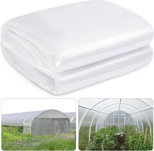Miniatura 12 de Láminas de plástico transparente para invernaderos de 6 mil, película de plástico transparente para invernaderos, película de polietileno resistente