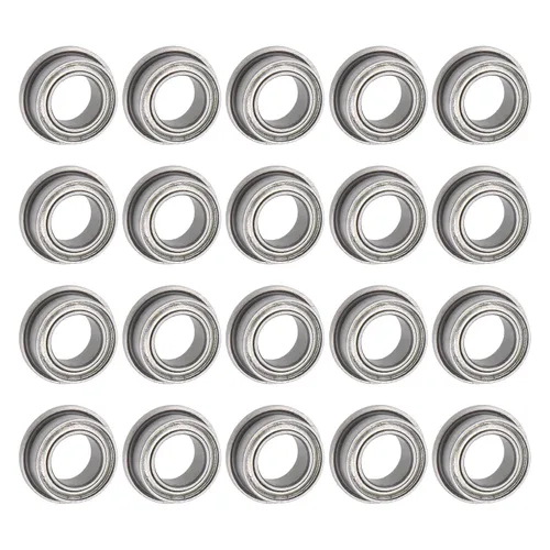 Miniatura 12 de uxcell Rodamiento de bolas con brida FR156ZZ, 20 rodamientos de brida ABEC1 de doble blindaje de acero cromado de 3/16" x 5/16" x 1/8
