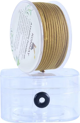 Miniatura 21 de KONMAY - Hilo de nylon negro de 0.6mm con estuche para pulseras, cordón de nailon satinado trenzado de 190 yardas para hacer joyería, encordar
