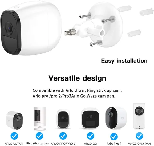 Miniatura 2 de 【Última versión】 Soporte de pared ajustable para interiores y exteriores para Arlo Essential/XL Gen 2/Pro/2/3/4/Arlo Pro 5s/Ultra/, eufyCam 2C/2C
