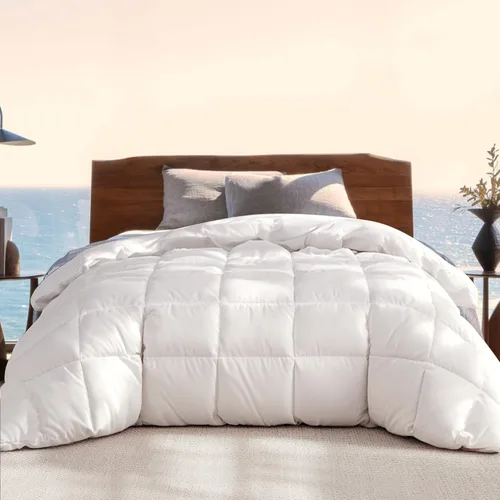 Miniatura 10 de Beautyrest Luxury Hotel Collection - Edredón de fibra de plumón de ganso blanco tamaño Queen, ultrasuave, 100% algodón, transpirable, relleno