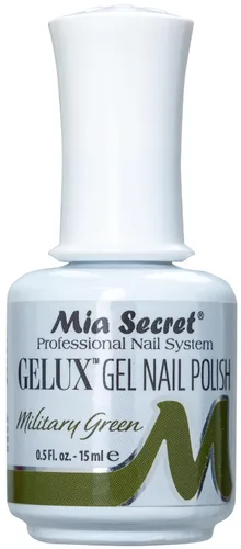 Mia Secret Gelux Esmalte de uñas de gel Soak-off color Verde Militar - Esmalte de gel curado con lámpara de uñas - Esmaltes para uñas en gel de