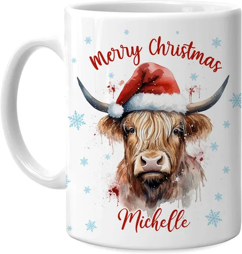 Miniatura 13 de Hyturtle Regalos personalizados para amantes de los osos – Taza de café de cerámica con nombre personalizado de oso con sombrero de Papá Noel