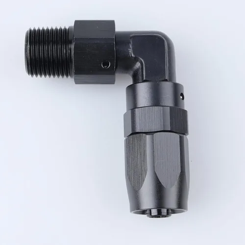 Miniatura 6 de AC PERFORMANCE 90 grados macho 1/2 "NPT giratorio a -8 AN manguera extremo montaje aluminio negro