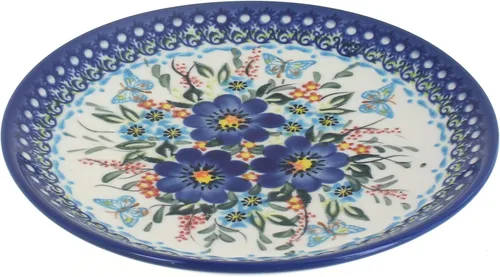 Miniatura 14 de Platos de postre amarillos Alyssa de cerámica polaca de Blue Rose - Diámetro de 7.5" - Hermoso plato para pastel, aperitivos o bocadillos