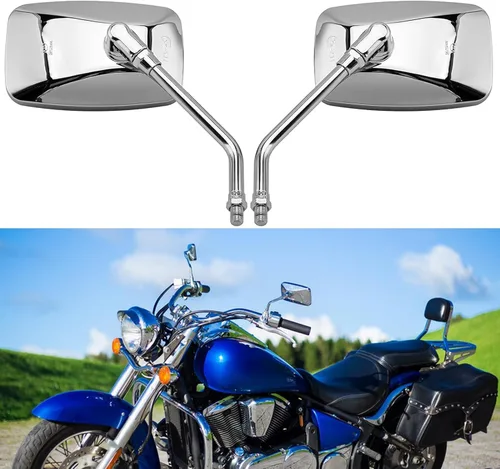 Miniatura 10 de Espejos laterales retrovisores para manillar de motocicleta, 0.394 in para Honda Sports Bike Cruiser Chopper Dirt Bike Scooter
