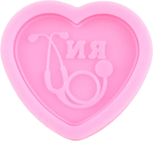 Miniatura 6 de Molde para llavero de silicona para camisa de enfermera, estetoscopio de corazón, molde de fundición con tema de médico, moldes de resina