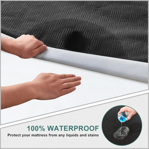 Miniatura 4 de Protector de colchón impermeable tamaño individual, funda de colchón de tela de aire 3D de alta calidad, suave, transpirable, sin ruido, funda