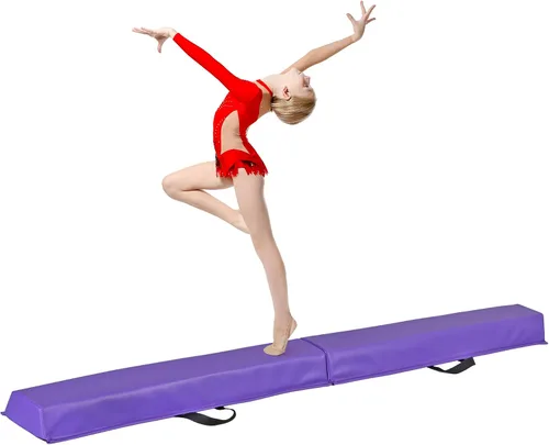 Miniatura 13 de Viga de Equilibrio Plegable de 6 y 9 Pies, Viga de Gimnasia de Suelo con Base Antideslizante para Niños y Adultos, Hogar, Gimnasio, Club, Escuela