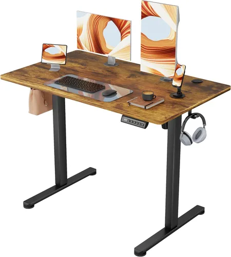Miniatura 30 de Furmax Escritorio eléctrico de pie de 45 x 24 pulgadas, escritorio de pie para sentarse, altura ajustable, escritorio de oficina en casa con memoria