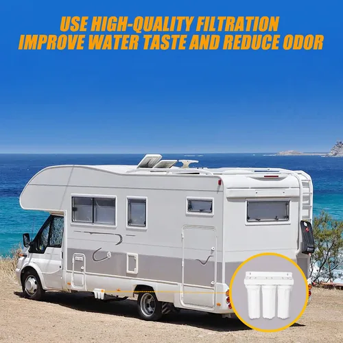 Miniatura 2 de Sistema de Filtro de Agua Externo para RV Filtro de Agua para RV Sistema de Almacenamiento Instalado con Soporte, Sistema de Filtración