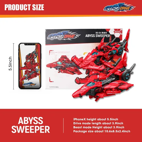Miniatura 6 de 52TOYS BEASTDRIVE BD-04 Abyss Sweeper - Figura de acción, juguetes de conversión en vehículo y bestia, regalo perfecto para fiesta de cumpleaños