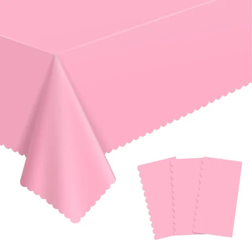 Miniatura 24 de 3 Pack Plastic Black Tablecloth, 54 X 108Inch Disposable Scalloped Dessert Table Coth for Rectangle Tables Waterproof Outdoor Table Cover for BBQ