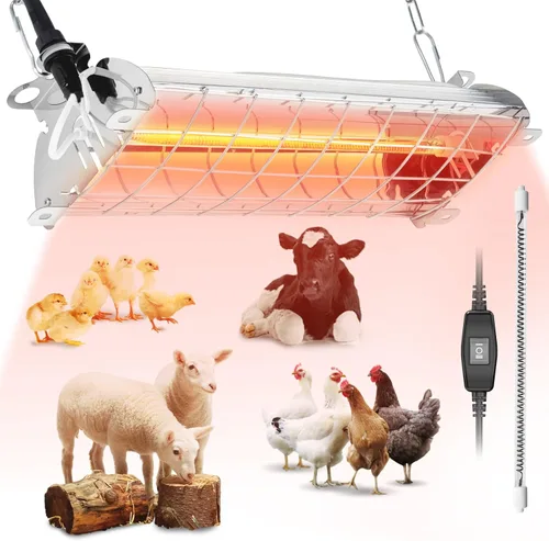 Miniatura 11 de Lámpara de calor para gallinero, calentador de criador de 300 W para pollitos cable de 9.84 pies, placa de calefacción aprobada por UL y lámpara