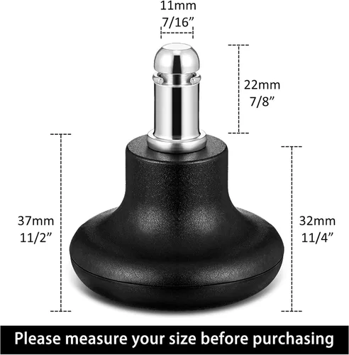 Outus 5 piezas Bell Glides de repuesto para silla de oficina, tapón, silla de oficina, ruedas giratorias, taburete con almohadillas autoadhesivas