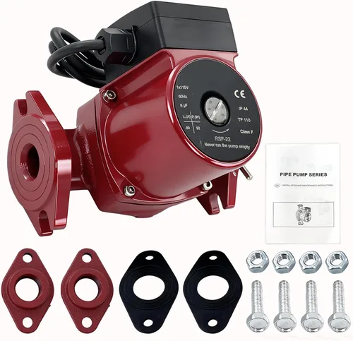 Miniatura 10 de 0011-F4 Hot Water Circulator Pump 1/8 HP 115V, 0–31 GPM Cast Iron Circulating Pump, Compatible with Ta-co 0011-BF4-J, Flanged Hydronic Heating Pumps