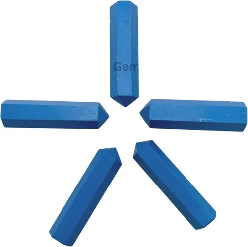 Miniatura 3 de GEMSCITE 5 lápices de aventurina azul, puntos curativos de cristal para hacer joyas, collares, envoltura de alambre, colgante, rejillas de cristal