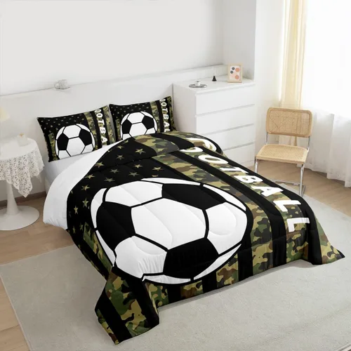 Miniatura 26 de Feelyou Juego de edredón de baloncesto para niñas y niños, juego de ropa de cama con juegos de pelota, decoración de habitación, regalo para amantes