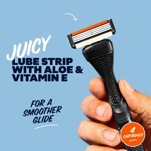 Miniatura 7 de Dollar Shave Club El juego de afeitado The Guest Pass 2 cartuchos de repuesto de enjuague Swift, 1 mango (negro), 1 cubierta de afeitar