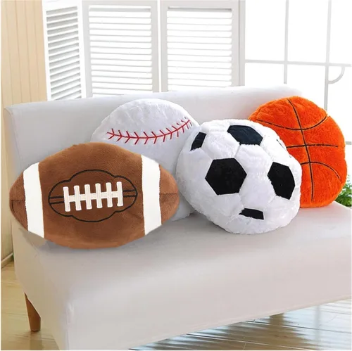 Almohada de pelota de fútbol de 13.7 pulgadas, almohada de felpa de fútbol mullida, almohada de felpa suave para pelota de fútbol, almohada redonda