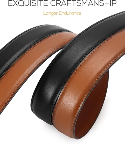 Miniatura 5 de CHAOREN Cinturón de vestir para hombre, 2 unidades, cinturón de cuero de 1 18 pulgadas para hombre, compañero perfecto para zapatos de vestir