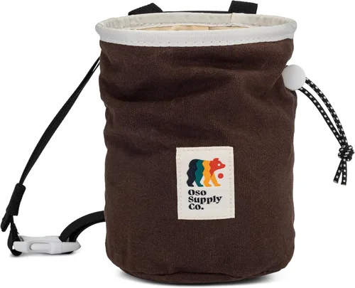 Miniatura 10 de Oso Supply Co - Bolsa de tiza de lona encerada - Bolsillo con cremallera y bolsa de malla para bouldering, escalada en roca, gimnasio, levantamiento