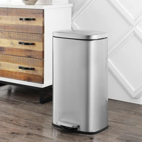 Miniatura 2 de happimess HPM1011A Curtis - Bote de basura con pedal de apertura de 8 galones con tapa de cierre suave, moderno, minimalista, a prueba de huellas