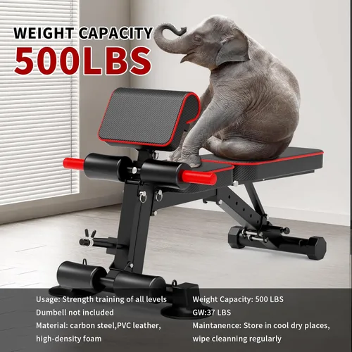 Miniatura 5 de Z ZHICHI Banco de pesas ajustable, bancos de entrenamiento de fuerza para entrenamiento de cuerpo completo, capacidad de 880 libras, juego de banco
