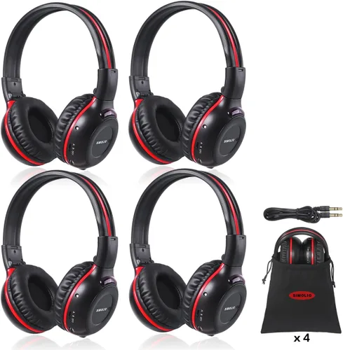 SIMOLIO Auriculares infrarrojos de dos canales para Honda Odyssey, Pilot, uConnect VES, Chrysler Pacifica, Town and Country, GMC Yukon, Nissan