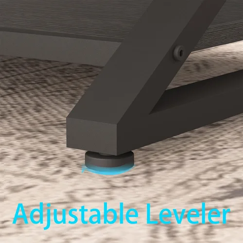 Miniatura 9 de HSH Mesa de sala de estar de madera de metal minimalista moderna negra con estante de almacenamiento, mesa central rectangular de 39 pulgadas y 2