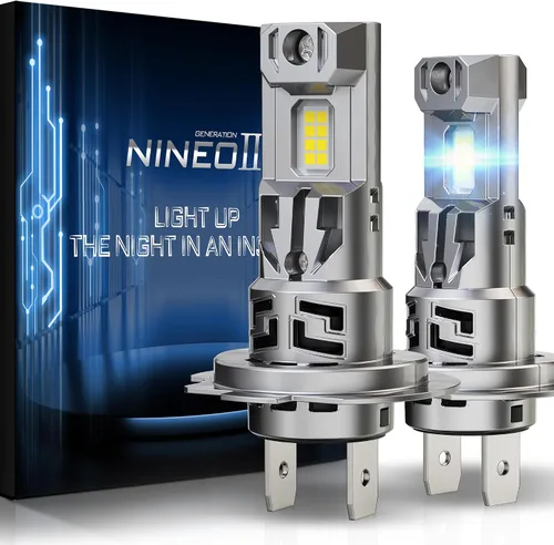 Miniatura 9 de NINEO Bombillas H4, bombillas 9003, 300% superbrillantes, blanco frío 6500K, tamaño mini real 1:1, Plug and Play, accesorio de deportes motorizados
