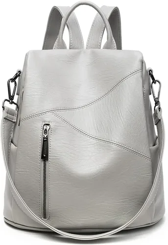 Miniatura 9 de Mochila para mujer, bolso de viaje de piel sintética suave, bolso de mano grande y bolso de hombro, mochila informal para universidad antirrobo