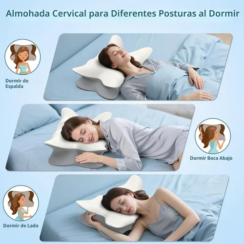 Miniatura 5 de Almohada cervical cervical para aliviar el dolor, almohada ergonómica para dormir de lado, almohadas de espuma viscoelástica para dormir, almohada