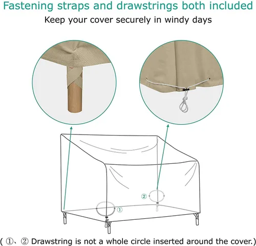 Miniatura 5 de SunPatio Funda de sofá de patio para exteriores, funda de sofá de asiento profundo, funda de sofá grande, funda seccional de muebles de patio