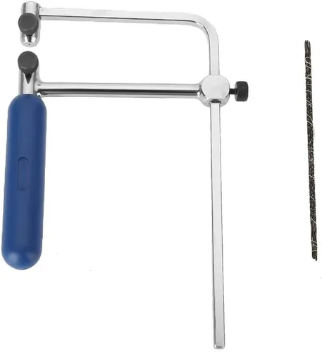 Sierra para joyas, herramienta de corte en forma de U, marco de kit de herramientas de corte ajustable con 6 hojas de sierra en espiral