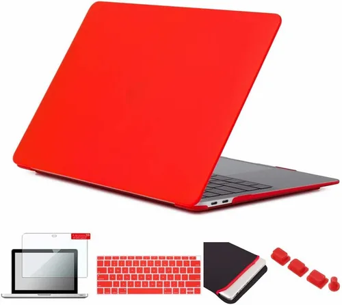 Miniatura 16 de Pack 5 en 1 de carcasa para MacBook Air, de Se7enline, de plástico duro, tacto suave, con protector de teclado de silicón, protector de pantalla