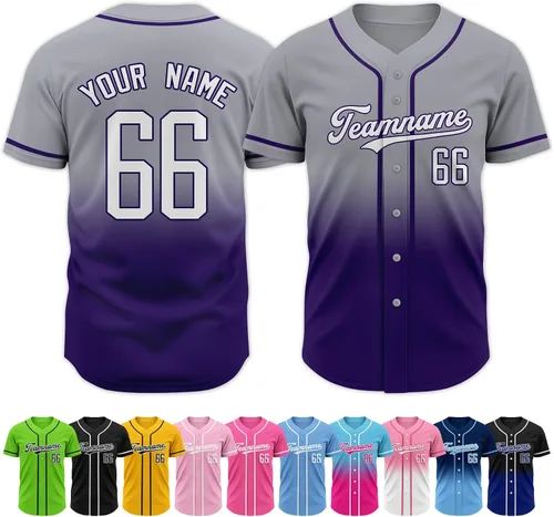 Miniatura 46 de Custom Baseball Jersey Stitched Personalized Name Number Baseball Shirts Sports Uniform for Men Women Boy
