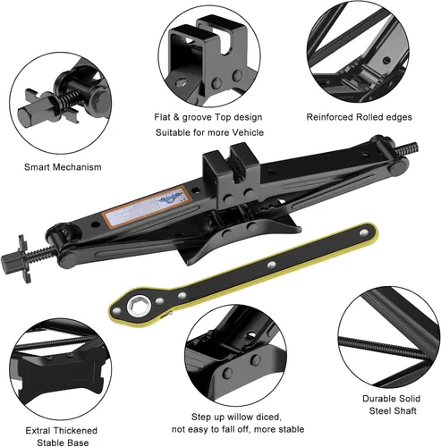 Miniatura 4 de IMAYCC Gato de elevación de tijera, kit compacto de gato de coche para automóvil, SUV, RV, MPV con diseño de trinquete inteligente, kit de cambio